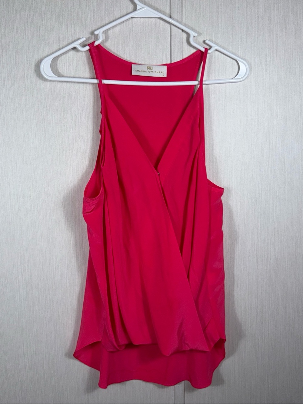 Amanda Uprichard Fuchsia Wrap-Front Sleeveless Camisole